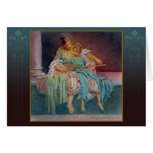 "The Music Lesson" - fine art watercolor (Front Horizontal)