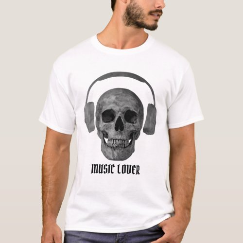 The Music Lover Skull Men _The Cool T_shirt 