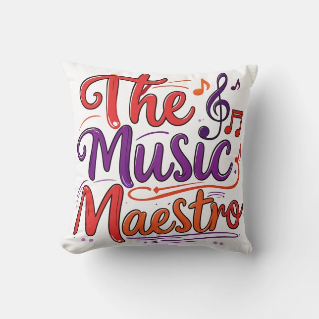 The music maestro throw pillow (Front)