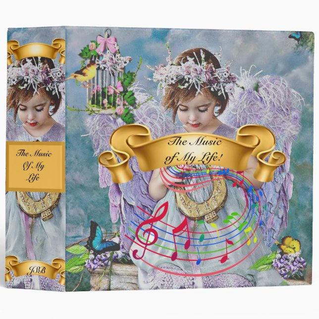 The Music Of My Life Scrapbooking 3 Ring Binder (Front/Spine)