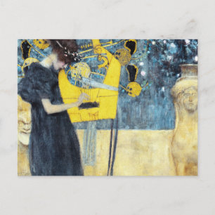 The music painting by Gustav Klimt Postcard