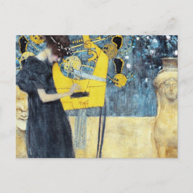 The music painting by Gustav Klimt  Postcard (Front)