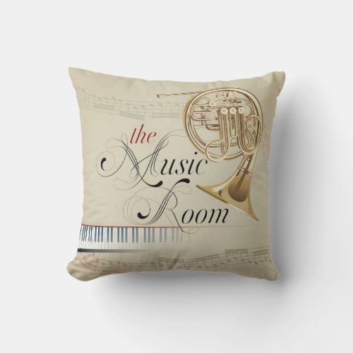 The Music Room 3 Throw Pillow