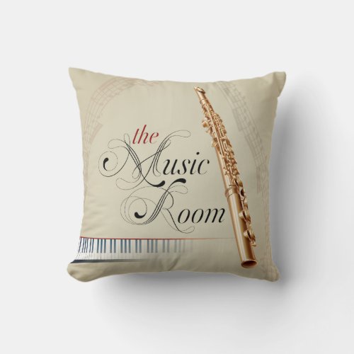 The Music Room Flute Pillow