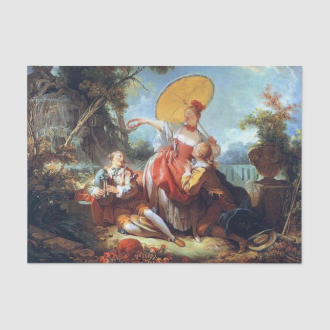 The Musical Contest by Jean Honore Fragonard Tissue Paper (Front)