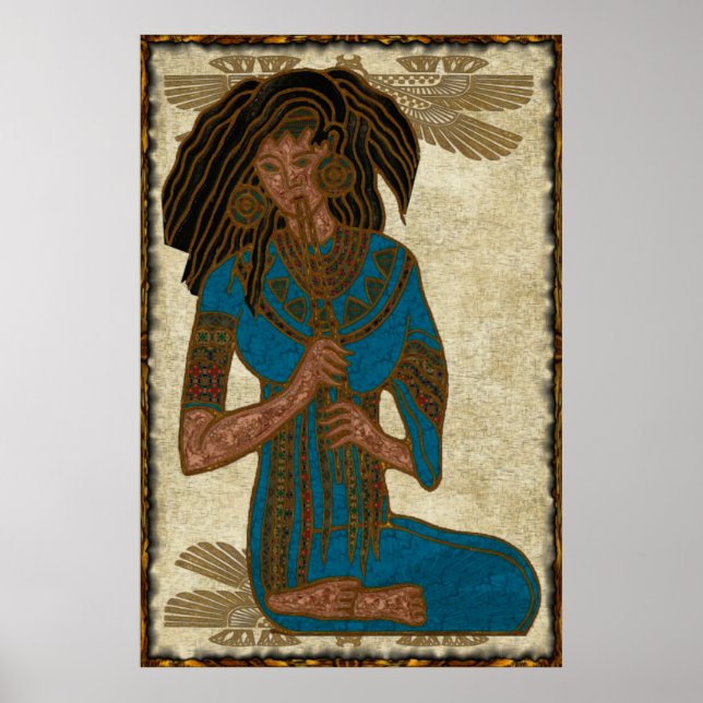 The Musician Egyptian Folk Art Poster (Front)