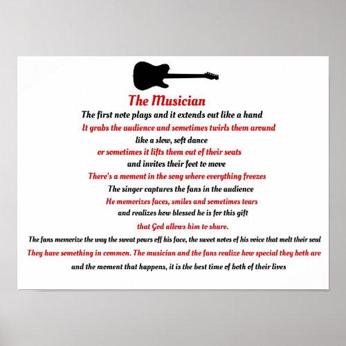 The Musician poem Poster