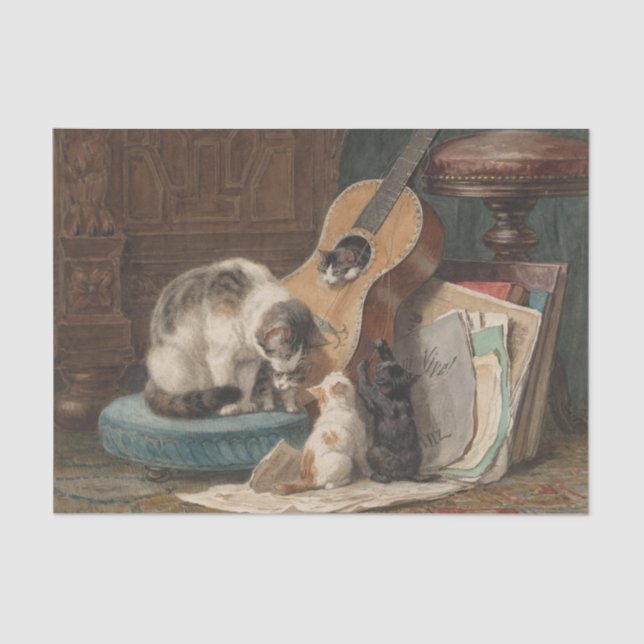 The Musicians by Henriette Ronner-Knip Tissue Paper (Front)