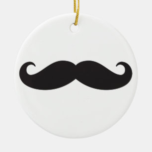 The mustache ceramic ornament