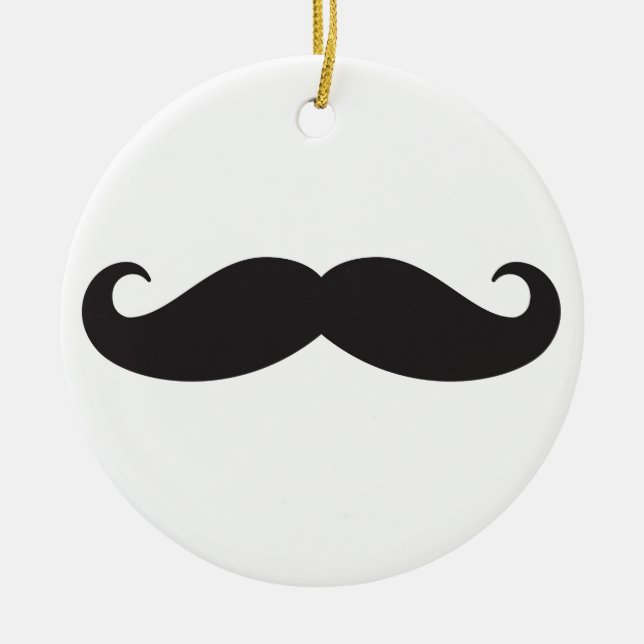 The mustache ceramic ornament (Front)