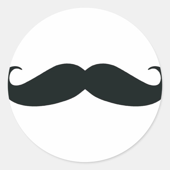 The Mustache Design Classic Round Sticker (Front)