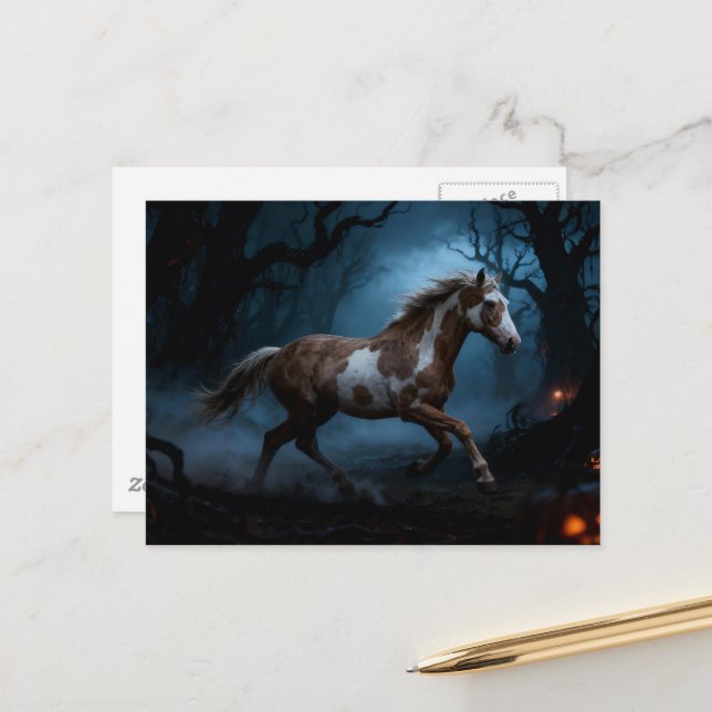 The Mustang in the Haunted Forest Postcard (Front/Back In Situ)
