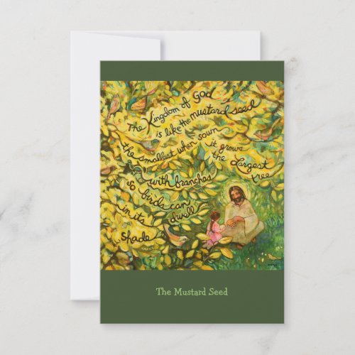 The Mustard Seed Parable prayer card