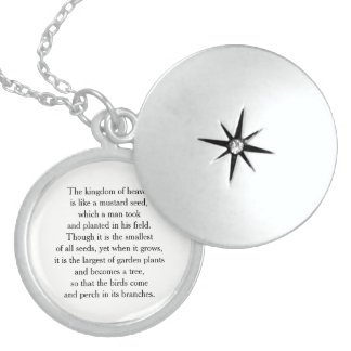 The Mustard Seed Parable Silver Locket Necklace
