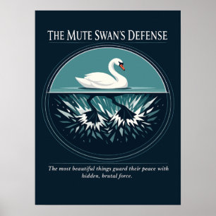 The Mute Swan's Defense Inspirational Art Poster