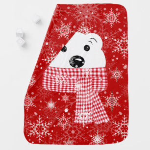 The muzzle of a polar bear, Christmas   Baby Blanket
