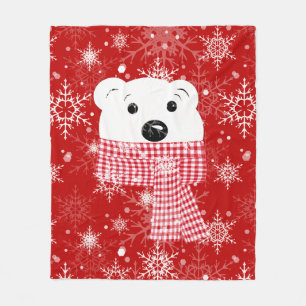 The muzzle of a polar bear, Christmas Fleece Blanket