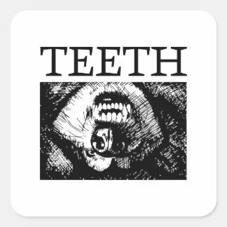 The muzzle of a smiling husky during the game. square sticker