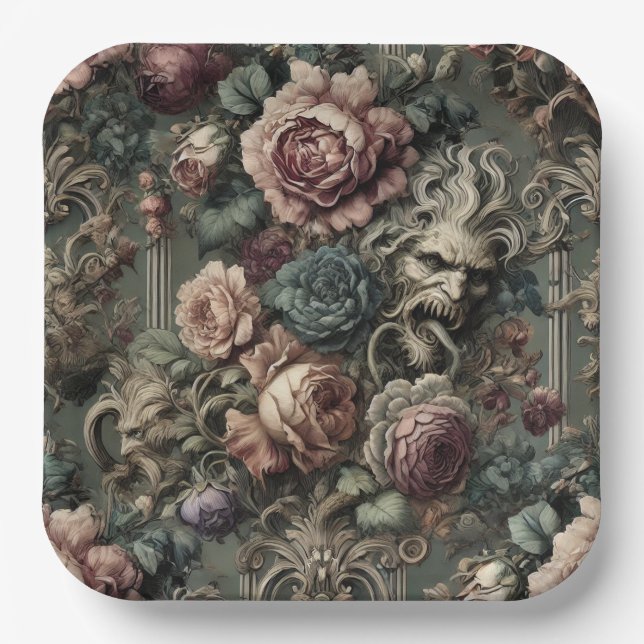 The Myrrh Man’s Prophecy – Gothic Victorian Design Paper Plates (Front)