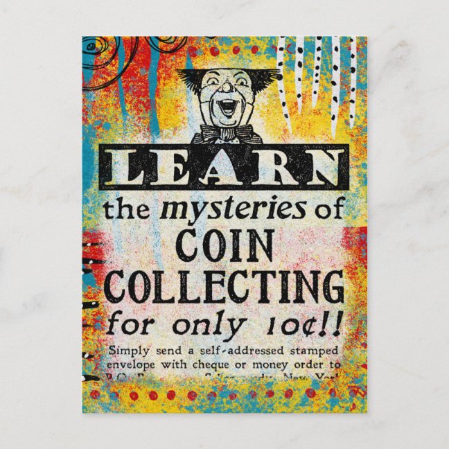 Funny Coin Collecting Postcard - The Mysteries Of