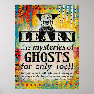 The Mysteries of Ghosts - Funny Vintage Ad Poster