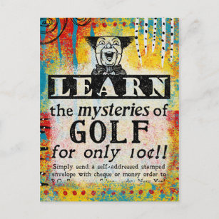 The Mysteries of Golf - Funny Vintage Ad Postcard