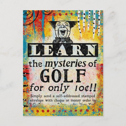 The Mysteries of Golf _ Funny Vintage Ad Postcard