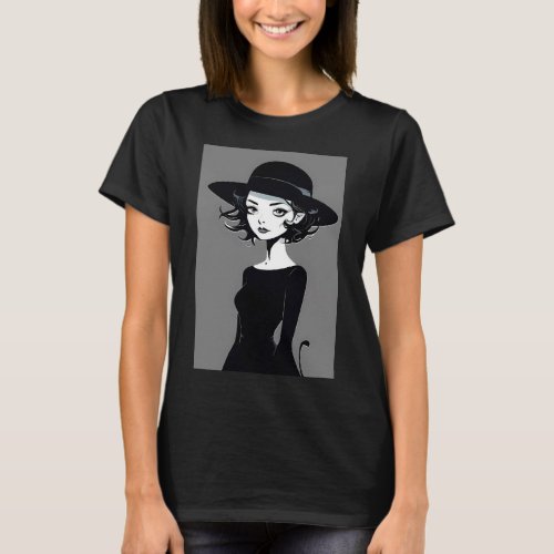 The Mysterious Girl 5 in Monochrome T_Shirt
