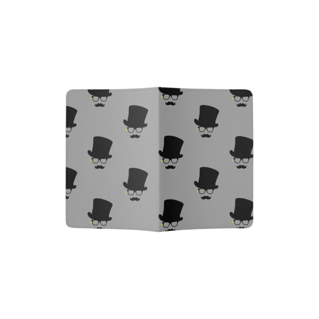 The Mysterious Man Pattern Art Passport Holder (Opened)
