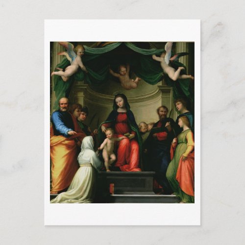 The Mystic Marriage of St Catherine of Siena with Postcard