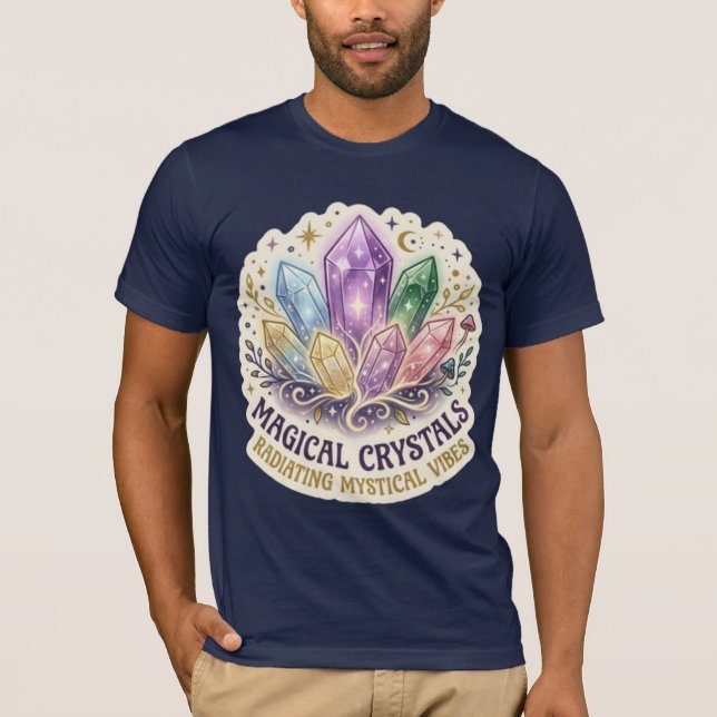 The Mystic Prism | Enchanted Crystal Cluster Graph T-Shirt (Front)