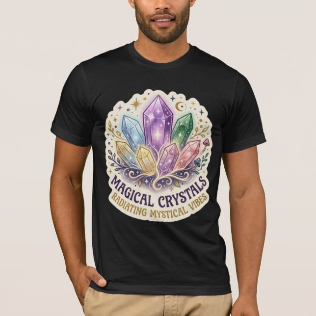 The Mystic Prism | Enchanted Crystal Cluster Graph T-Shirt (Front)