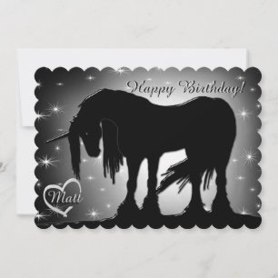 The Mystical Black Unicorn Birthday (Hazy Moon) Card