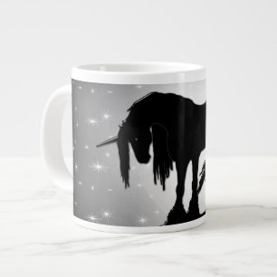 The Mystical Black Unicorn (hazy moon) Giant Coffee Mug