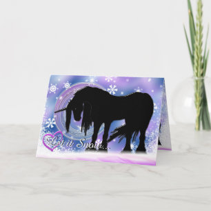 The Mystical Black Unicorn (Let It Snow) Holiday Card