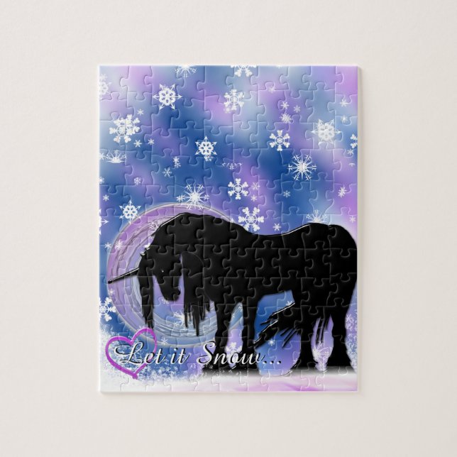 The Mystical Black Unicorn (Let It Snow) Jigsaw Puzzle (Vertical)
