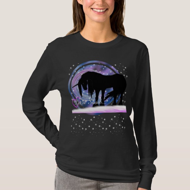 The Mystical Black Unicorn (Let It Snow) T-Shirt (Front)