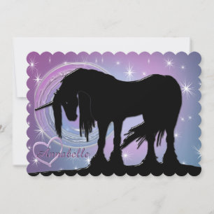 The Mystical Black Unicorn (Pastel Swirl) Card