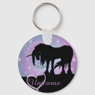 The Mystical Black Unicorn (Pastel Swirl) Keychain