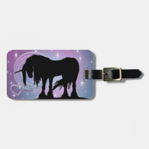 The Mystical Black Unicorn (Pastel Swirl) Luggage Tag