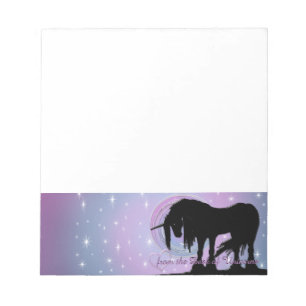 The Mystical Black Unicorn (Pastel Swirl) Notepad