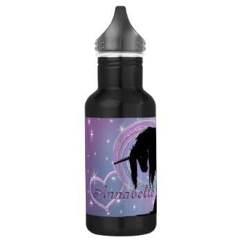 The Mystical Black Unicorn Water Bottle by Heart_Horses at Zazzle