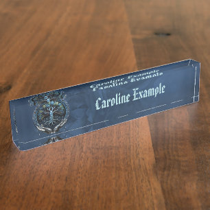 The mystical Celtic Tree of Life Desk Name Plate