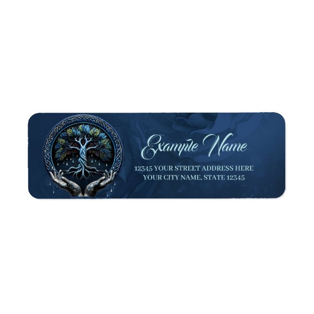 The mystical Celtic Tree of Life Label (Front)