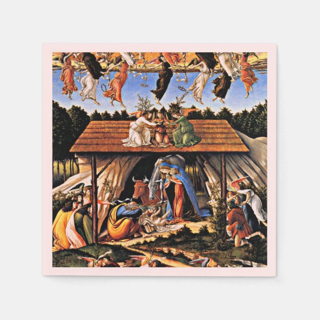 The Mystical Nativity, painting by Botticelli Napkins (Front)
