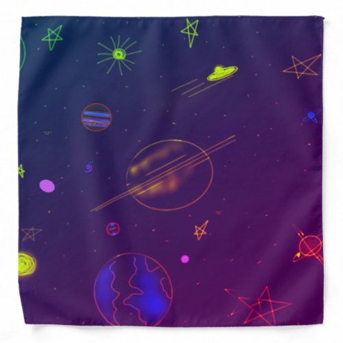 The Mystical Neon Galaxy Bandana