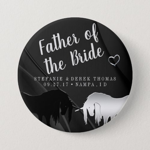 The Mystical Unicorn Wedding Father of the Bride Button