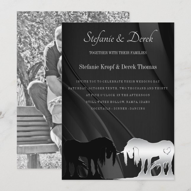 The Mystical Unicorn Wedding Invitation (Front/Back)