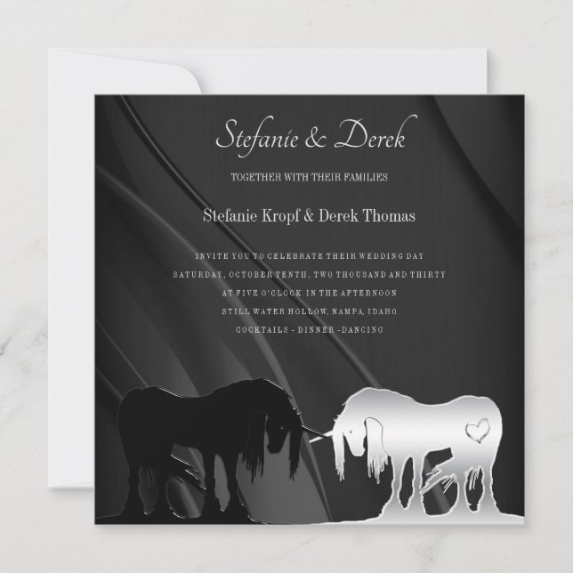 The Mystical Unicorn Wedding Invitation (Front)