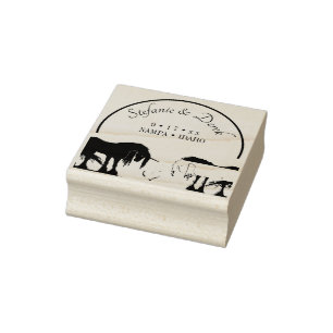 The Mystical Unicorns (black swirl) Rubber Stamp